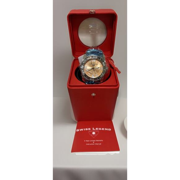 NEW RARE Swiss Legend Automatic Men’s Watch SL-90020-99 Orange w/ Winder Case main image 9